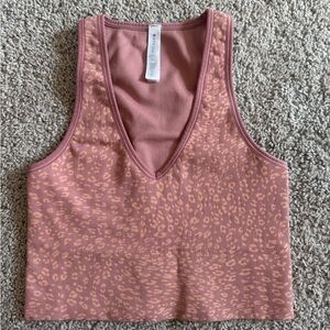 Athleta Pink Leopard Print Sports Bra